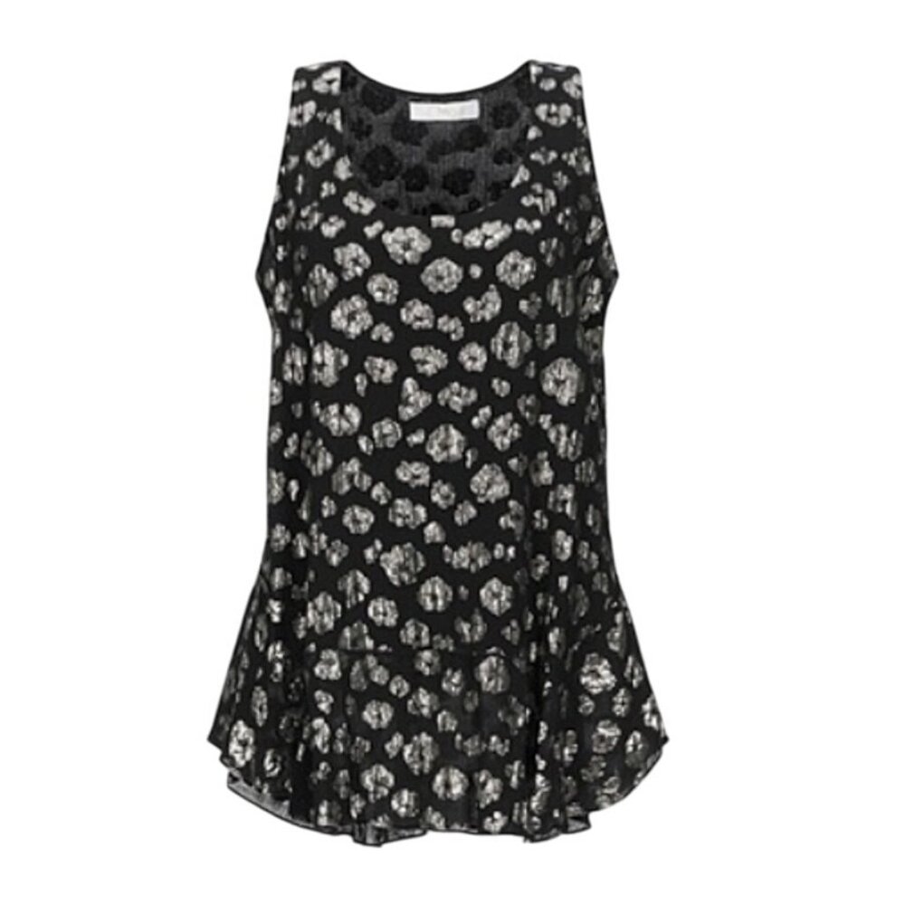 Chloe sleeveless Blouse black and gold size 4
